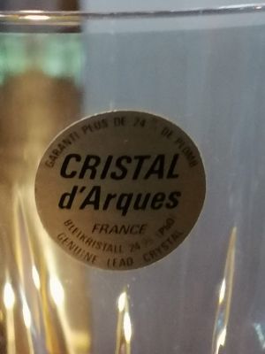 Juego De 25 Copas Francesas Vintage Para 5 Personas Marca Cristal D'Arques Cristal De Plomo P4600 N11